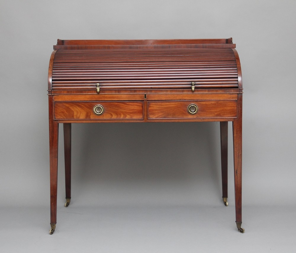 19th Century mahogany roll top desk