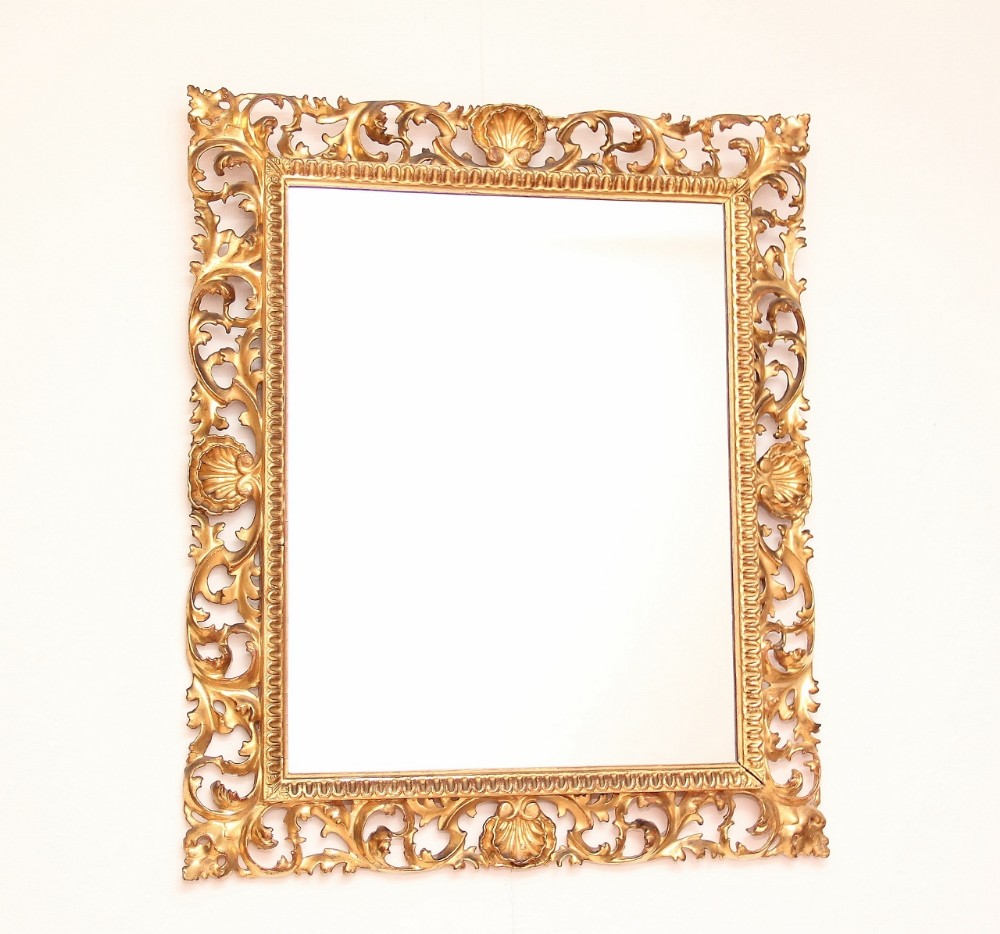 19th Century carved and gilded wall mirror