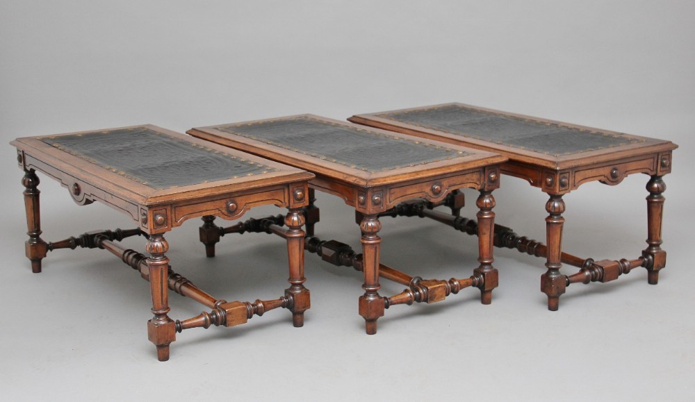 19th Century Italian walnut stools
