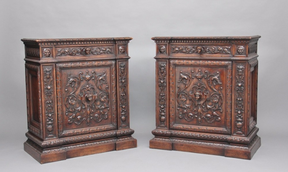 Pair of 19th Century walnut cabinets