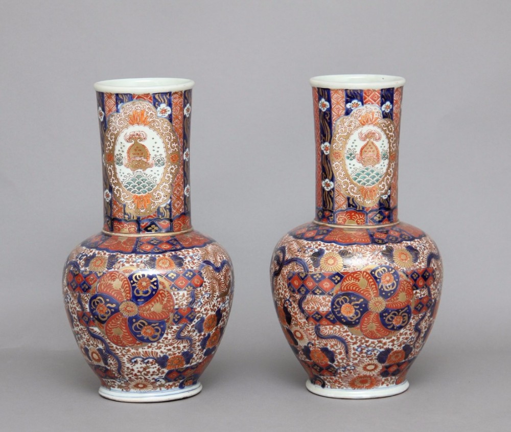 Pair of 19th Century imari vases