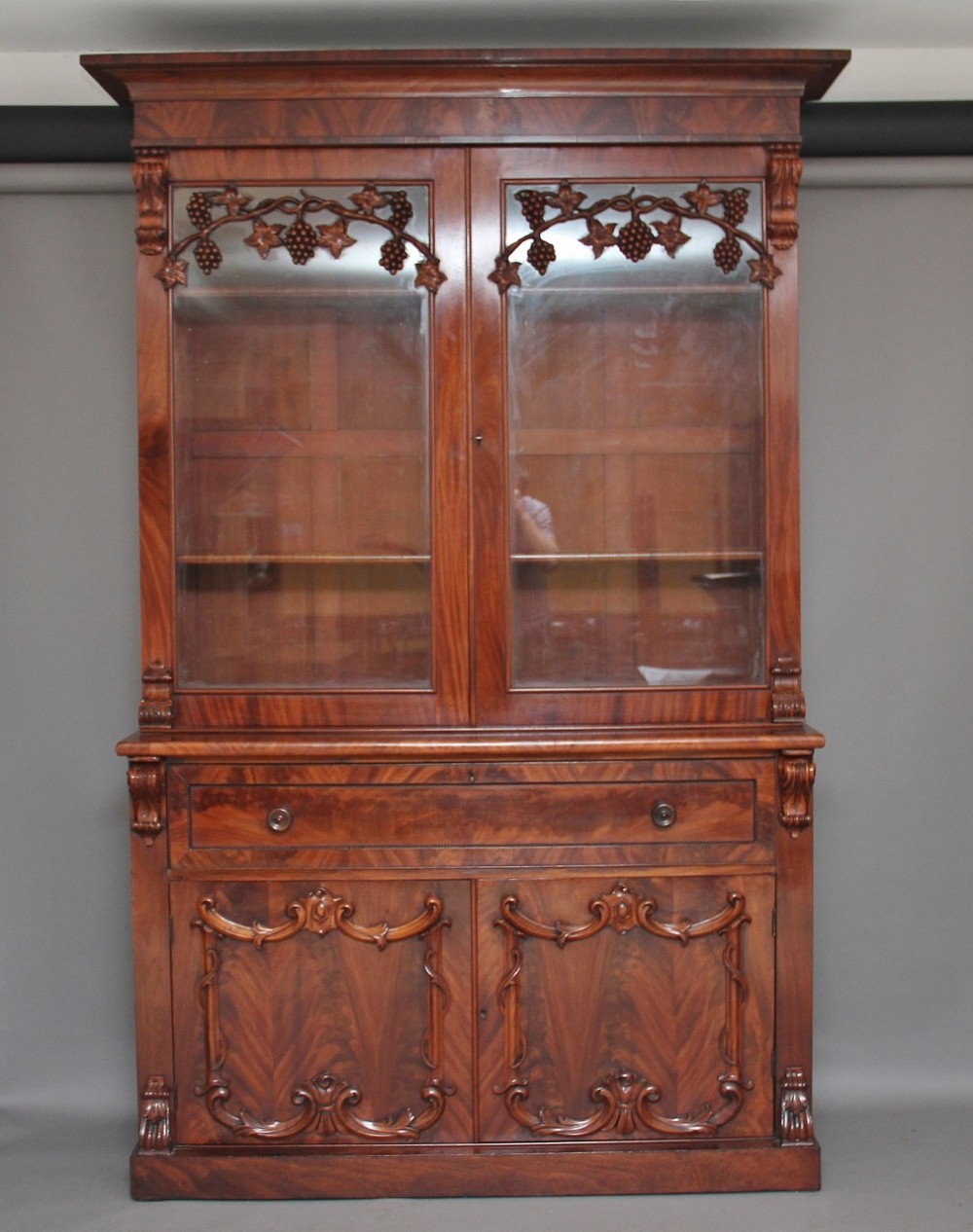 19th Century mahogany secretaire bookcase