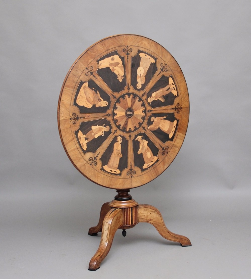 19th Century Sorrento marquetry tripod table