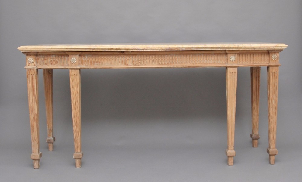 18th Century pine and marble top consul table