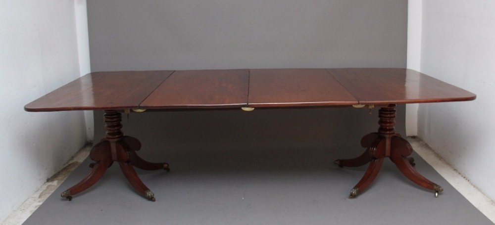 19th Century twin pedestal dining table