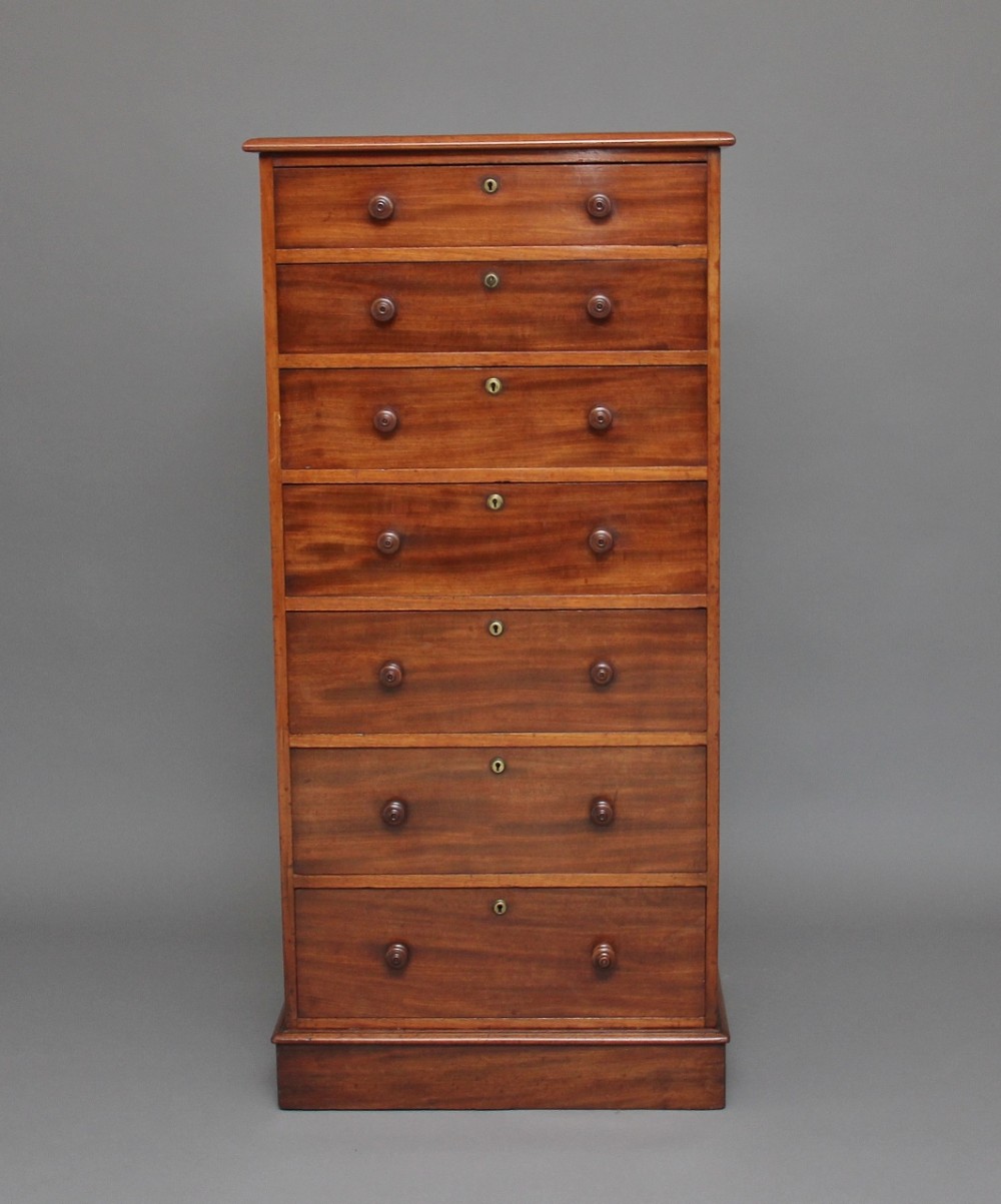 19th Century seven drawer mahogany chest
