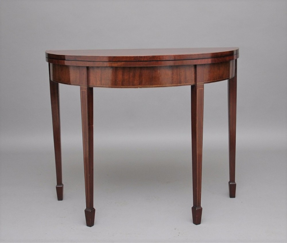 Early 19th Century mahogany demi-lune card table