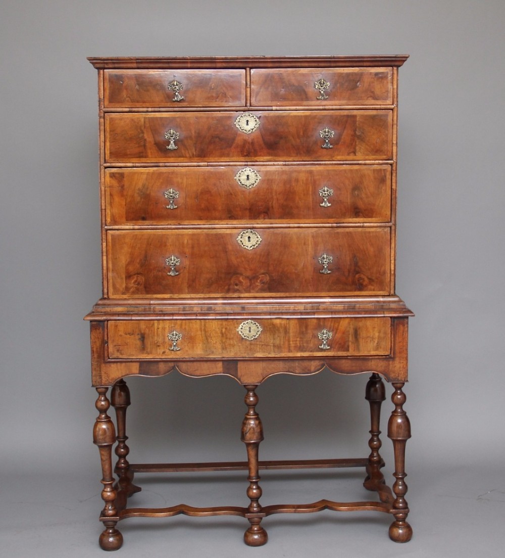 18th Century walnut chest on stand