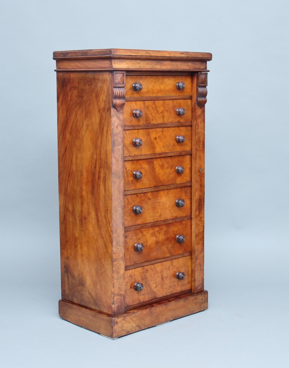 19th Century walnut wellington chest