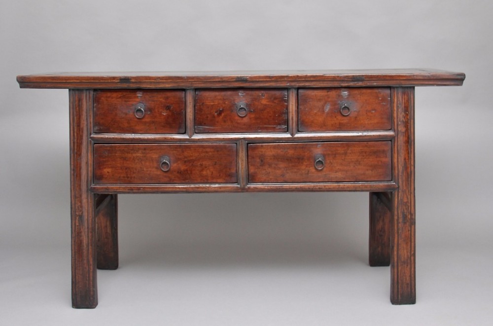 19th Century Chinese elm dresser base