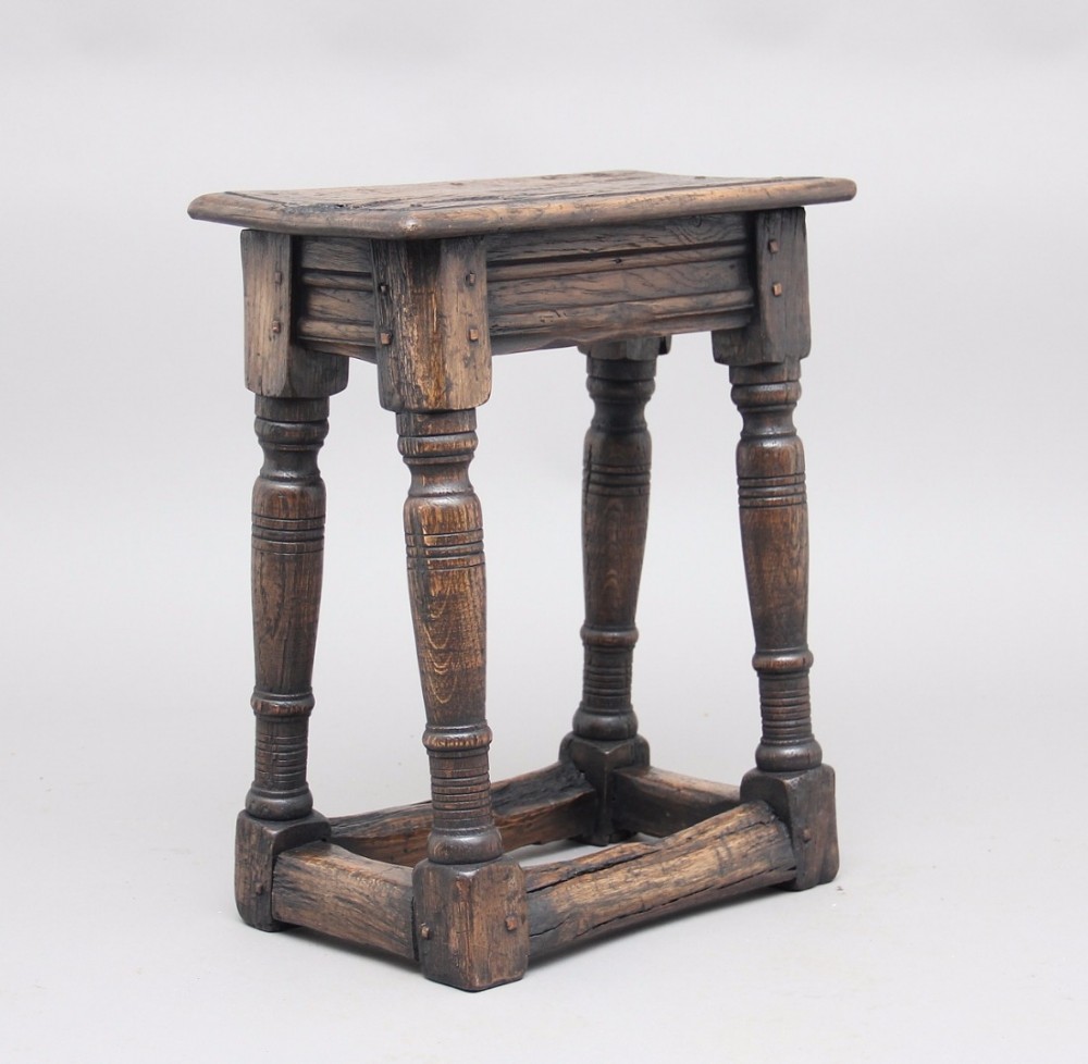 Early 20th Century oak joint stool