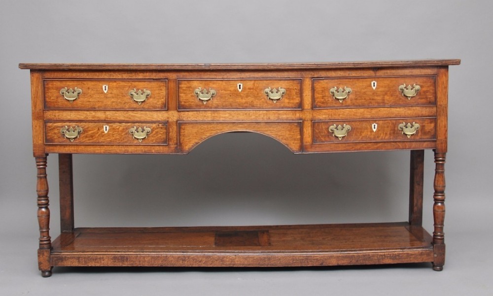 18th Century oak potboard dresser base