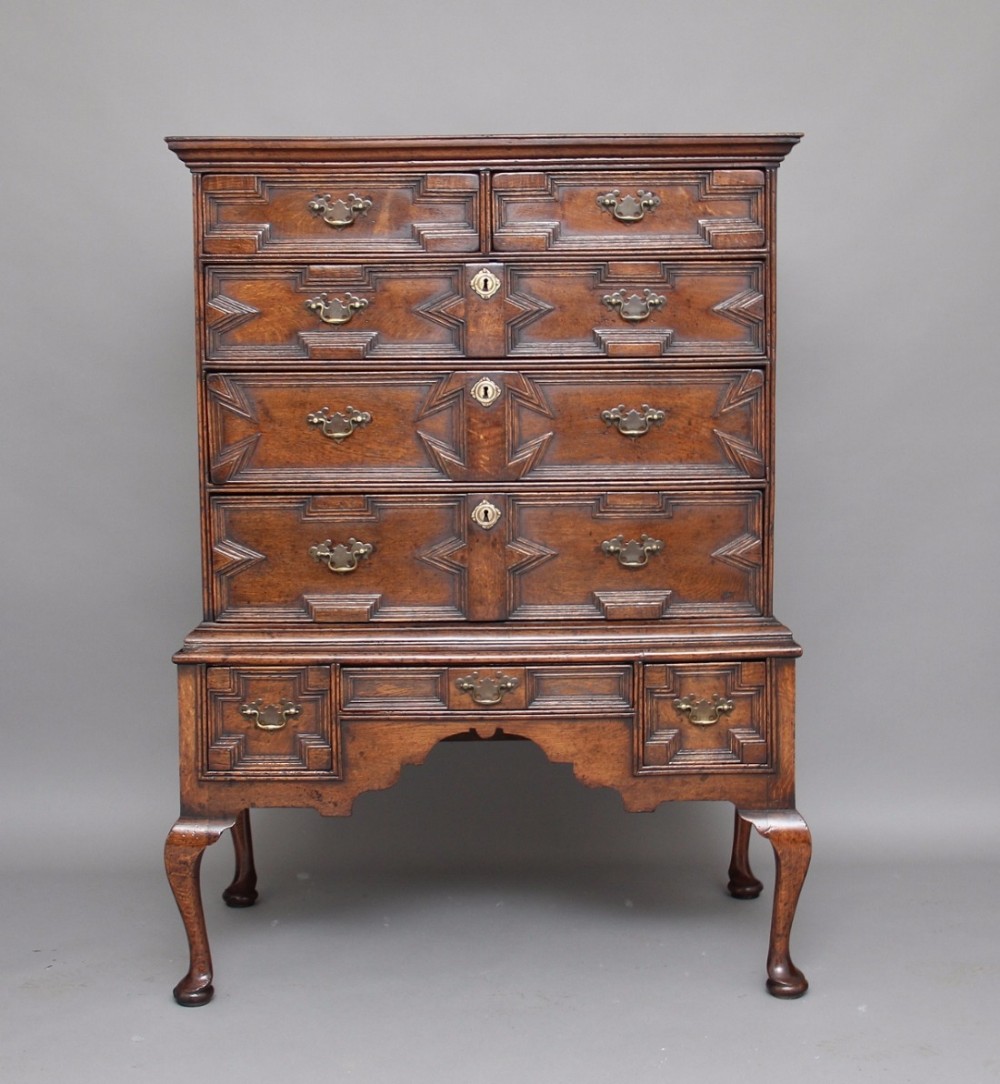 18th Century oak chest on stand