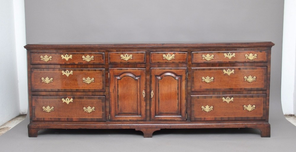 18th Century crossbanded oak dresser base