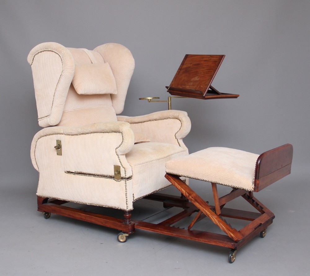 19th Century mahogany upholstered armchair