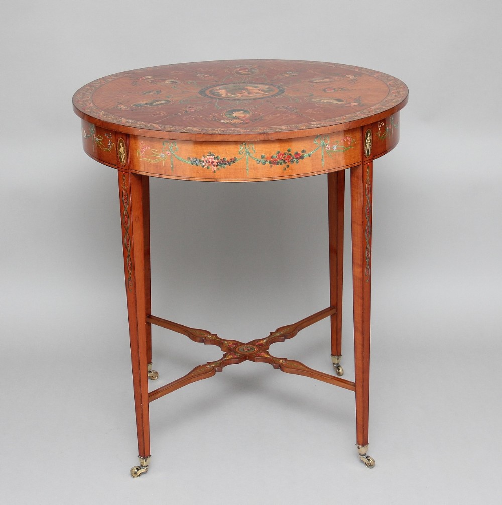 Early 20th Century satinwood and painted occasional table