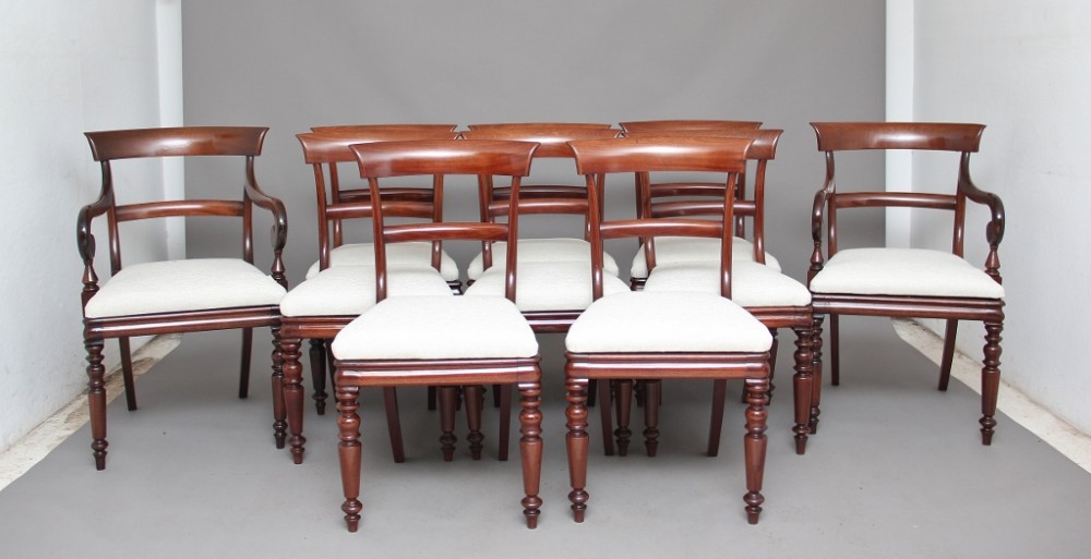 A set of ten 19th Century mahogany dining chairs