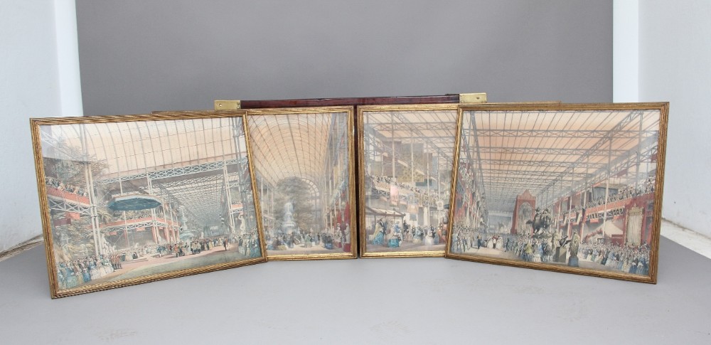 Set of four 19th Century hand coloured prints of the 1851 Great Exhibition