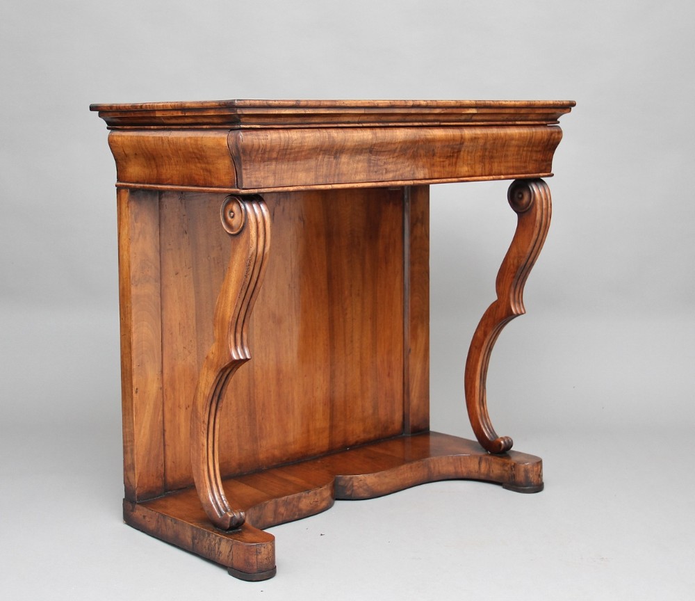 19th Century continental walnut console table