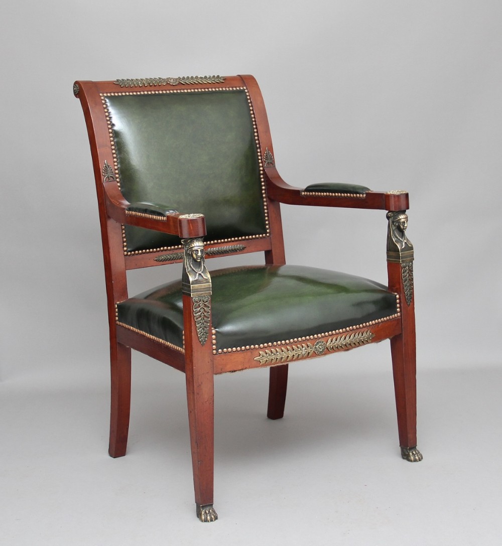19th Century mahogany and ormolu armchair