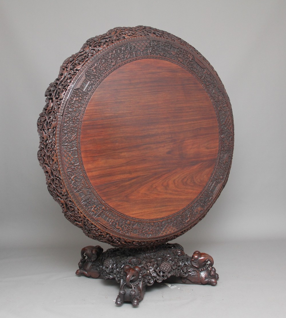19th Century highly carved center table