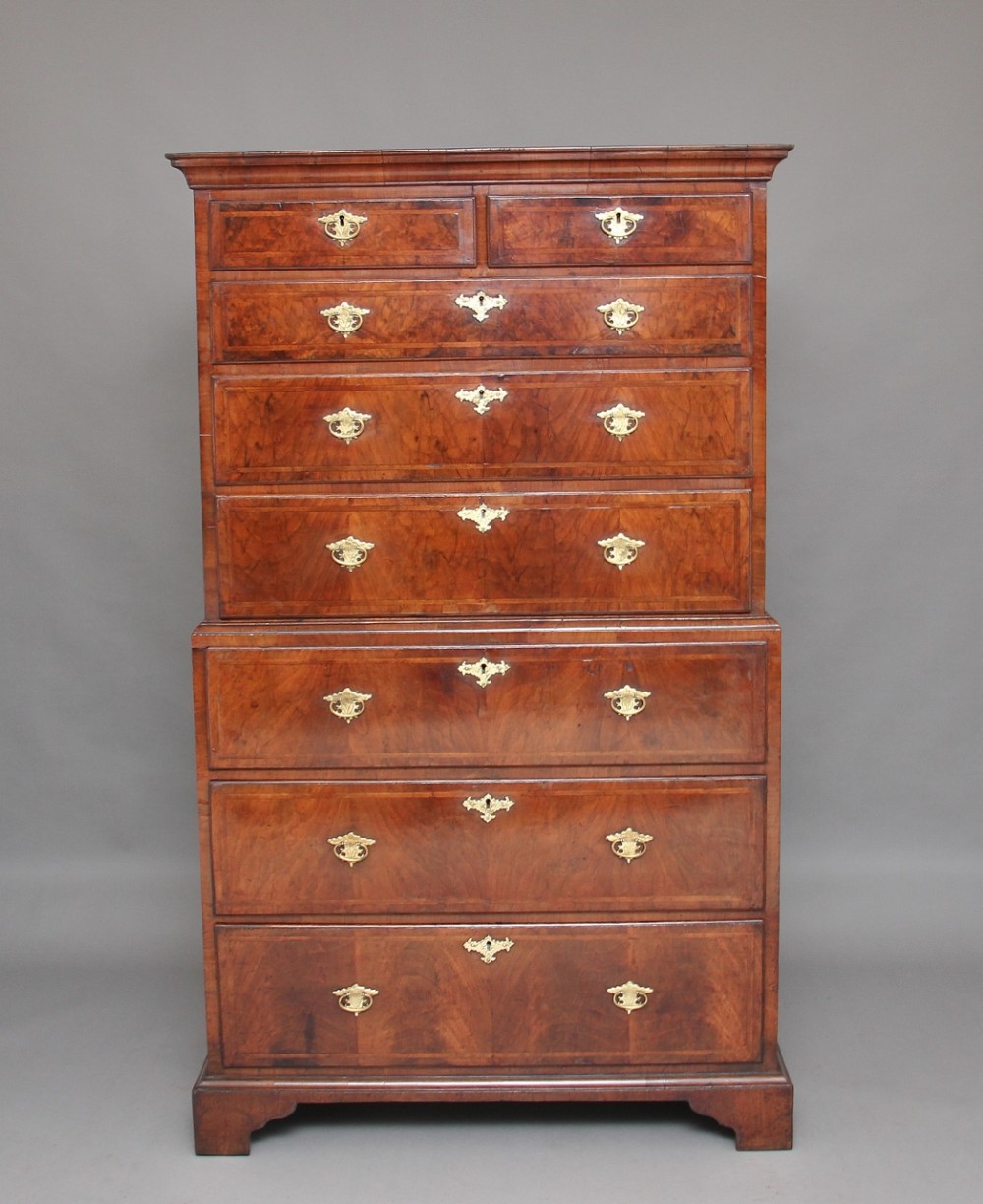 Early 18th Century walnut chest on chest