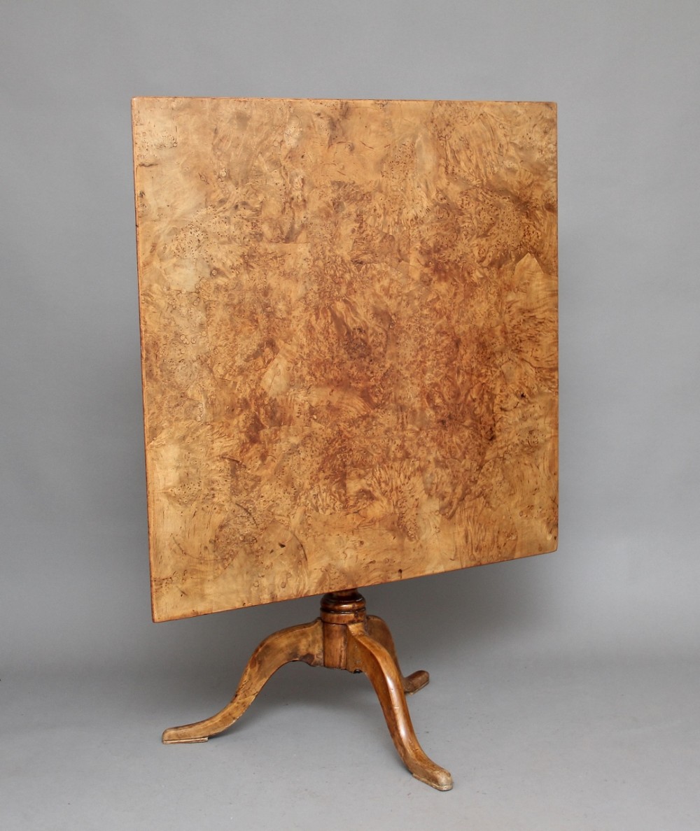 19th Century burr alder supper table