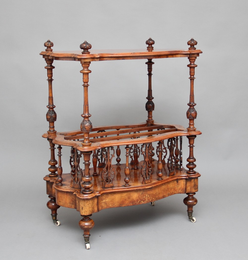 19th Century burr walnut Canterbury