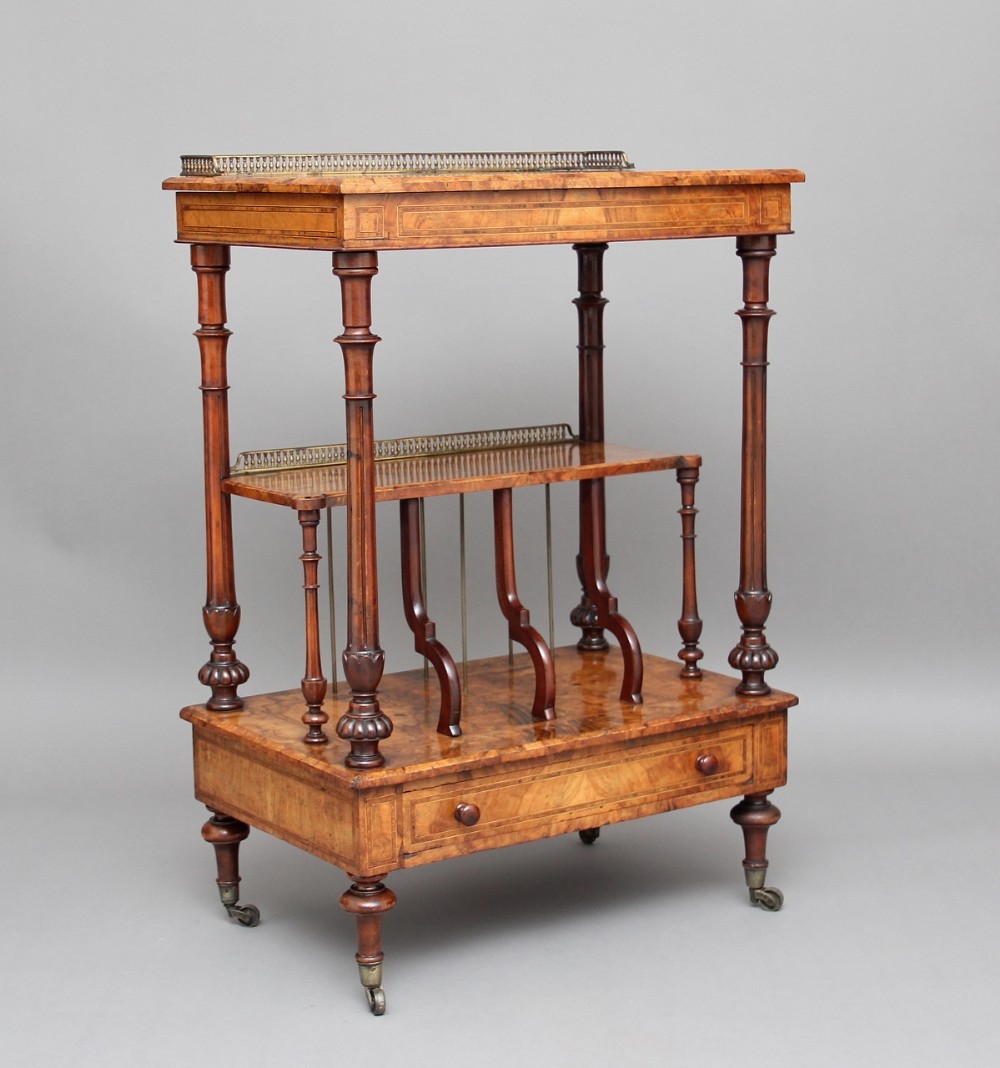 19th Century burr walnut Canterbury