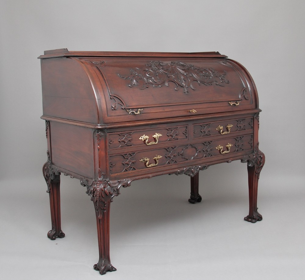 Early 20th Century mahogany cylinder desk