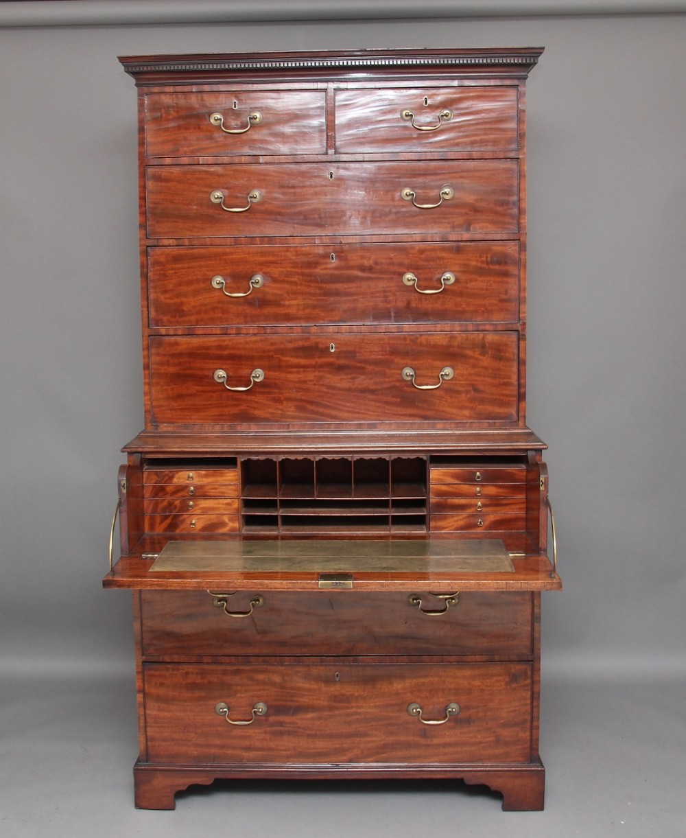 18th Century mahogany chest on chest 