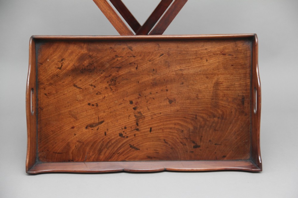 19th Century mahogany butlers tray on stand View VI