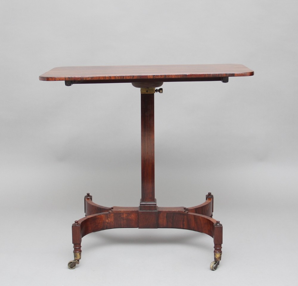 19th Century rosewood adjustable table