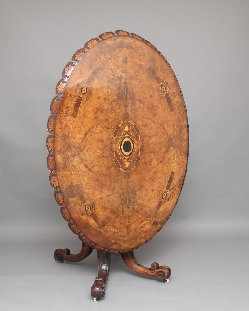 19th Century burr walnut centre table