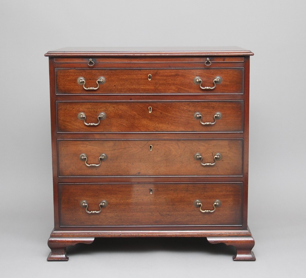 18th Century mahogany chest with brushing slide