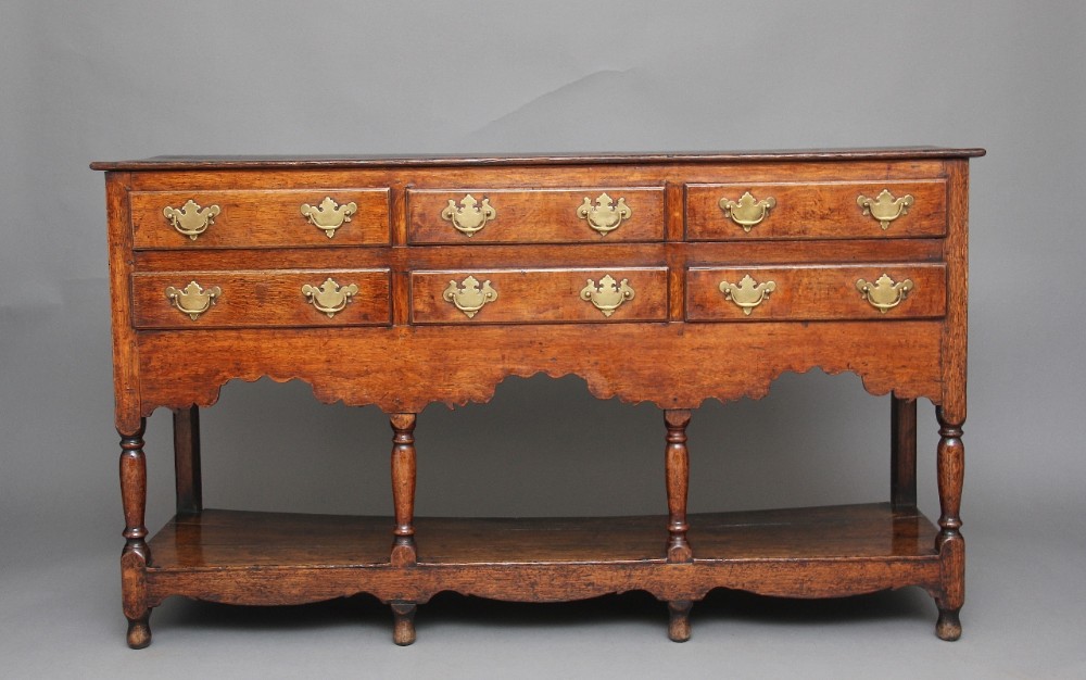 18th Century oak potboard dresser base