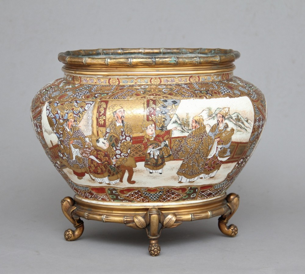 19th Century Japanese satsuma and ormolu mounted bowl