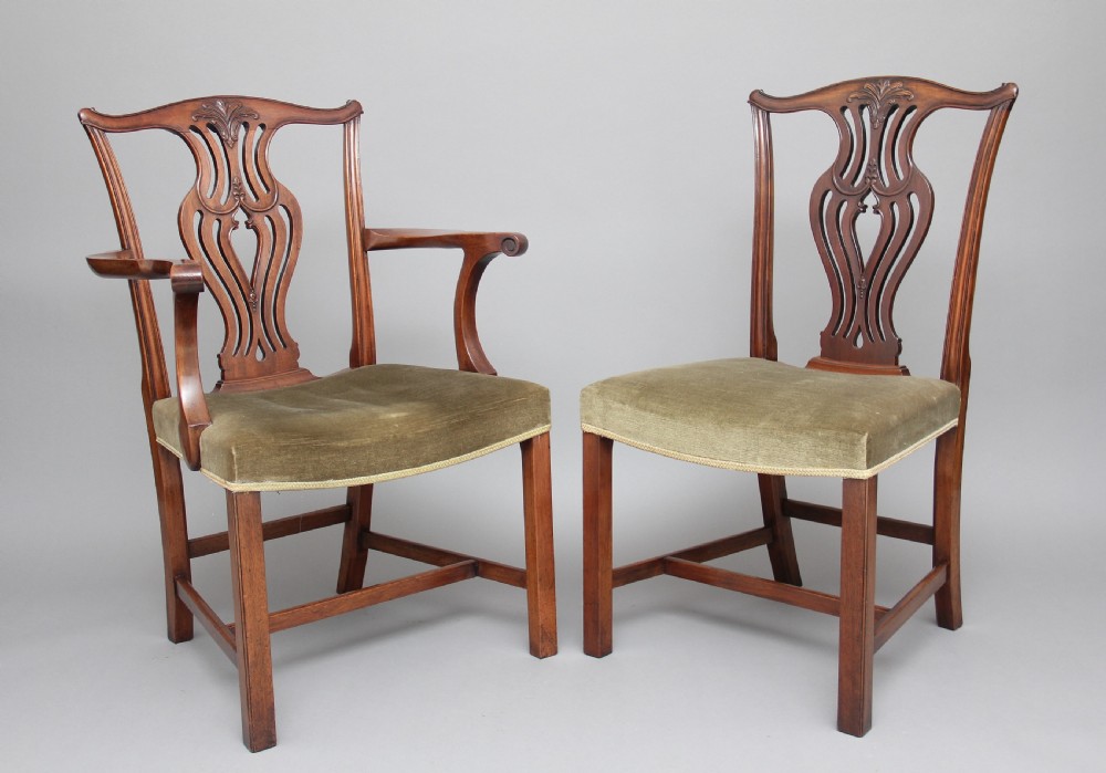 Set of ten early 20th Century Chippendale chairs View II