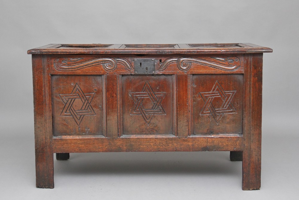17th Century carved oak coffer