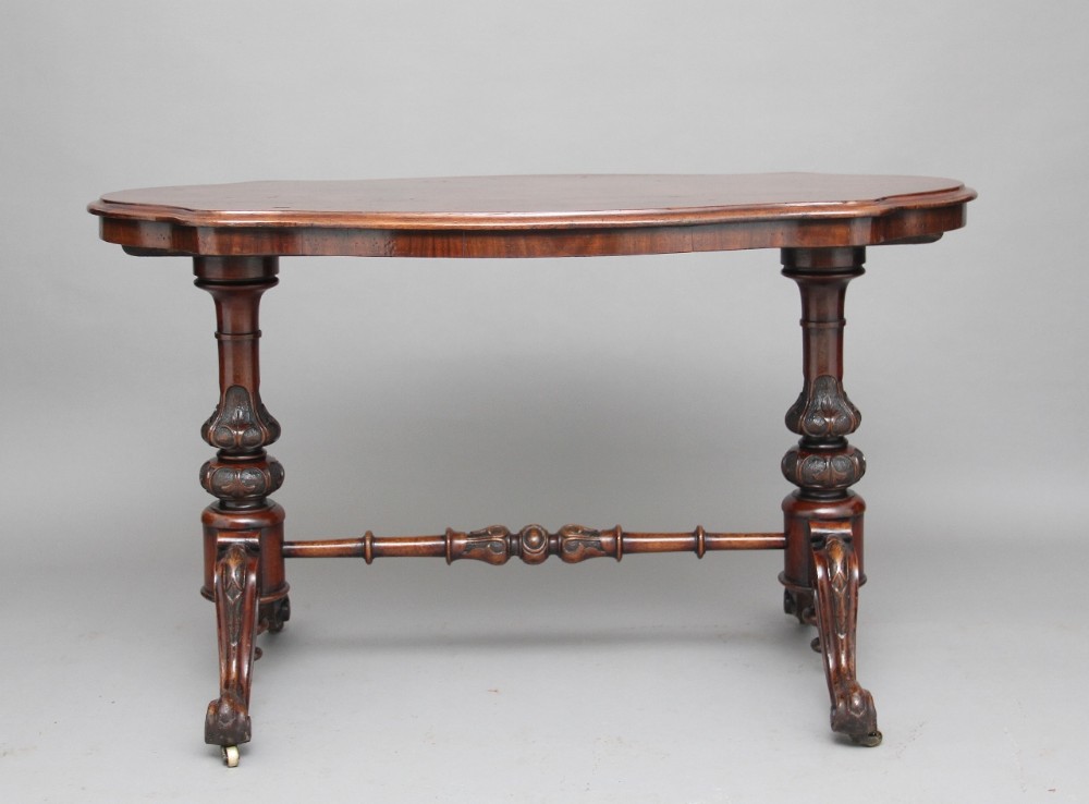 19th Century walnut stretcher table