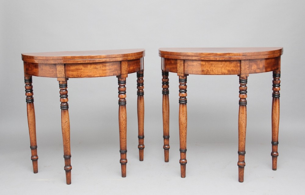 Pair of 19th Century mahogany card tables