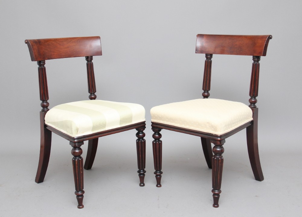 Pair 19th Century mahogany dining chairs