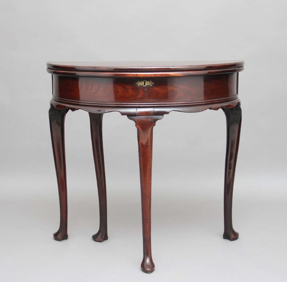 18th Century red walnut games table