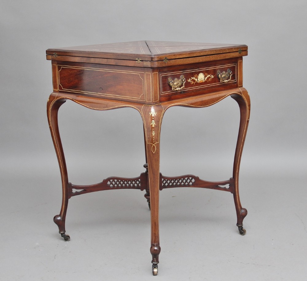 19th Century inlaid envelope table