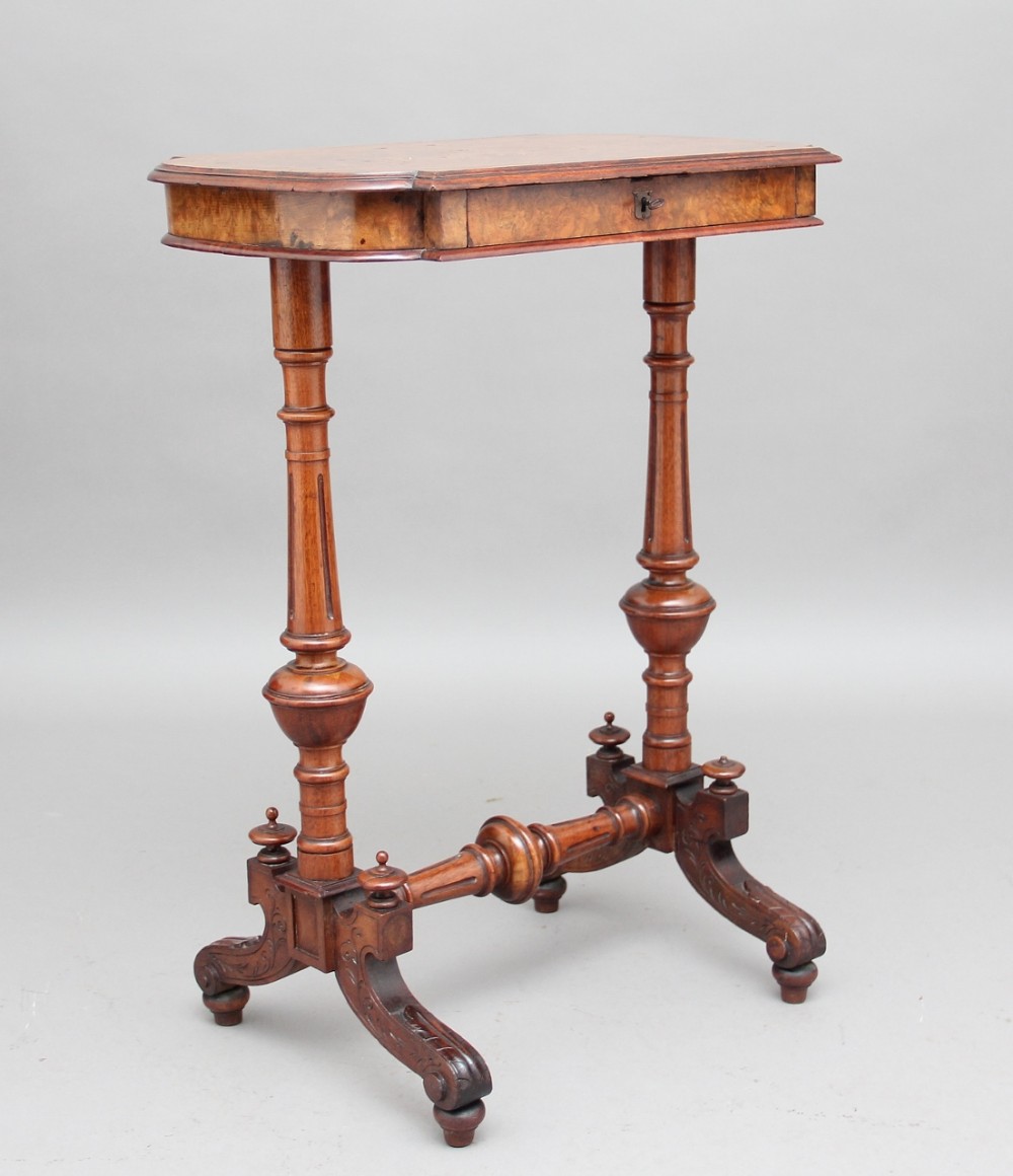 19th Century burr walnut side table