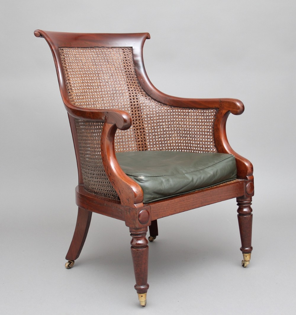 Early 19th Century mahogany bergere armchair