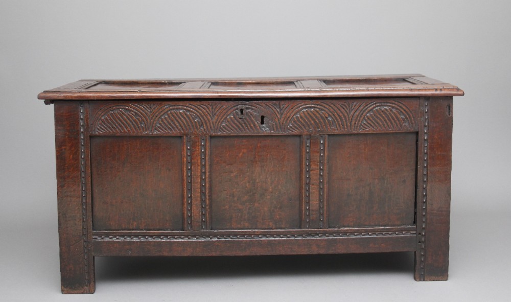 17th Century carved oak coffer