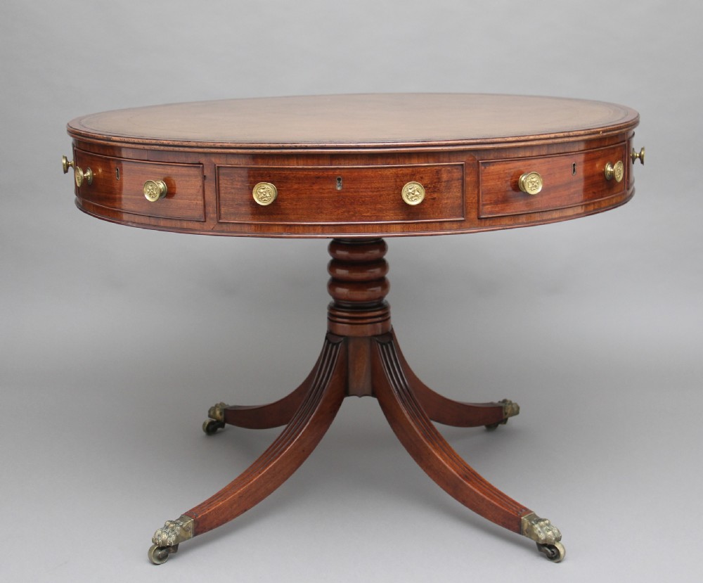 Early 19th Century mahogany drum table