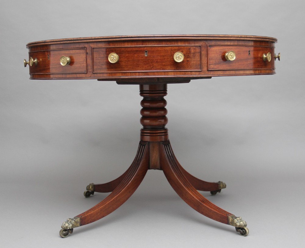Early 19th Century mahogany drum table View II