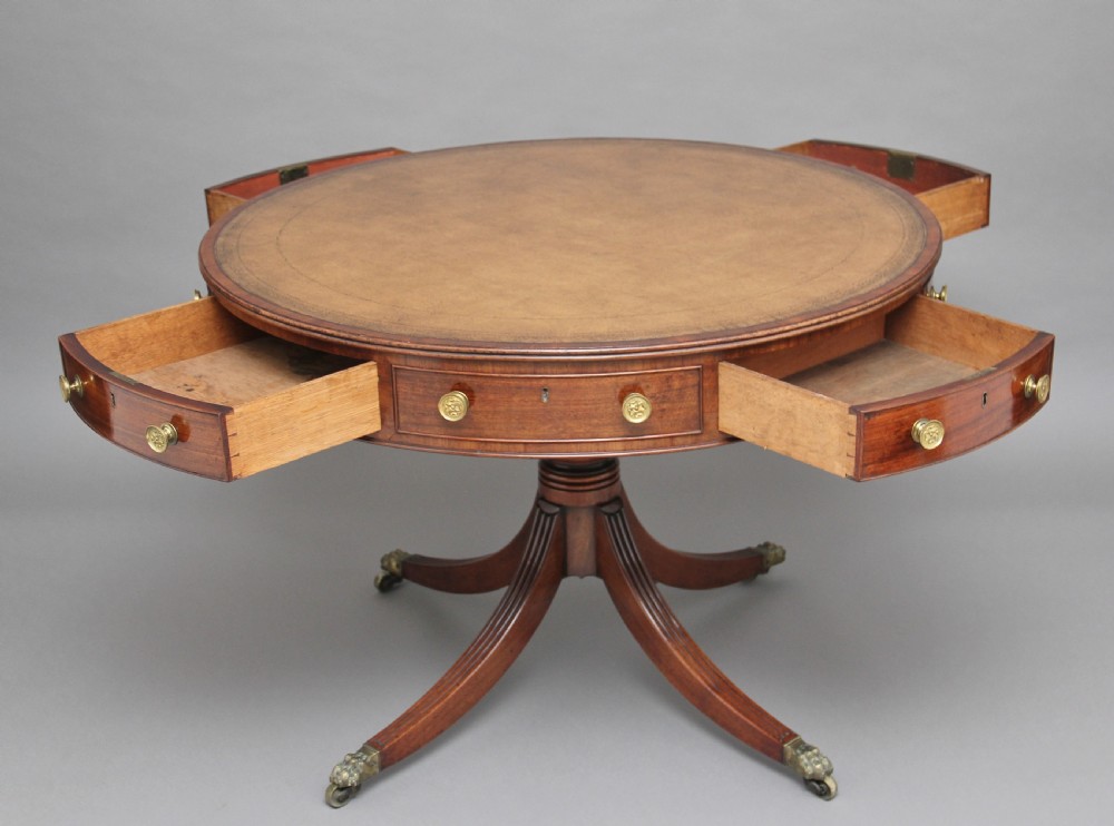Early 19th Century mahogany drum table View IV